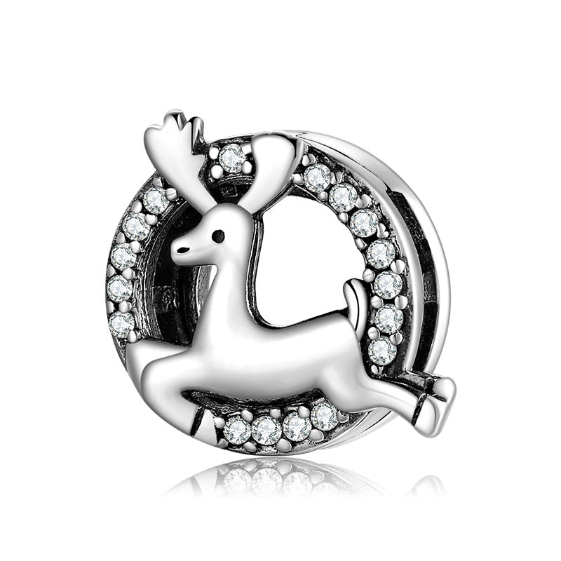 A sterling silver zirconias paved deer charm