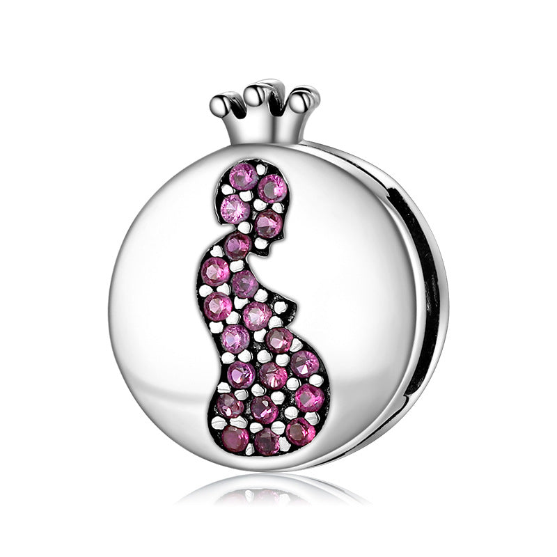 A sterling silver zirconias paved gravida charm