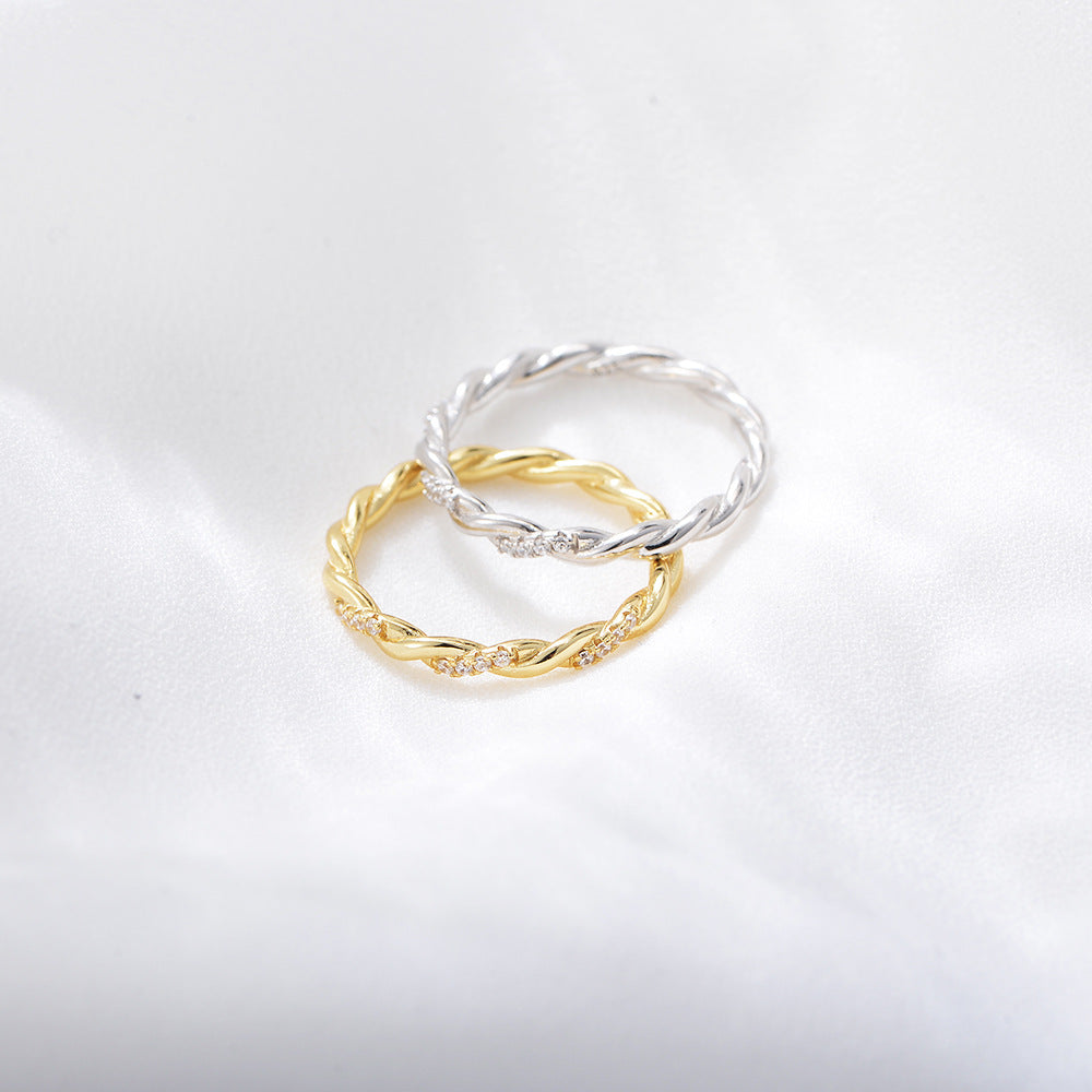 Sterling Silver Rope Stackable Ring