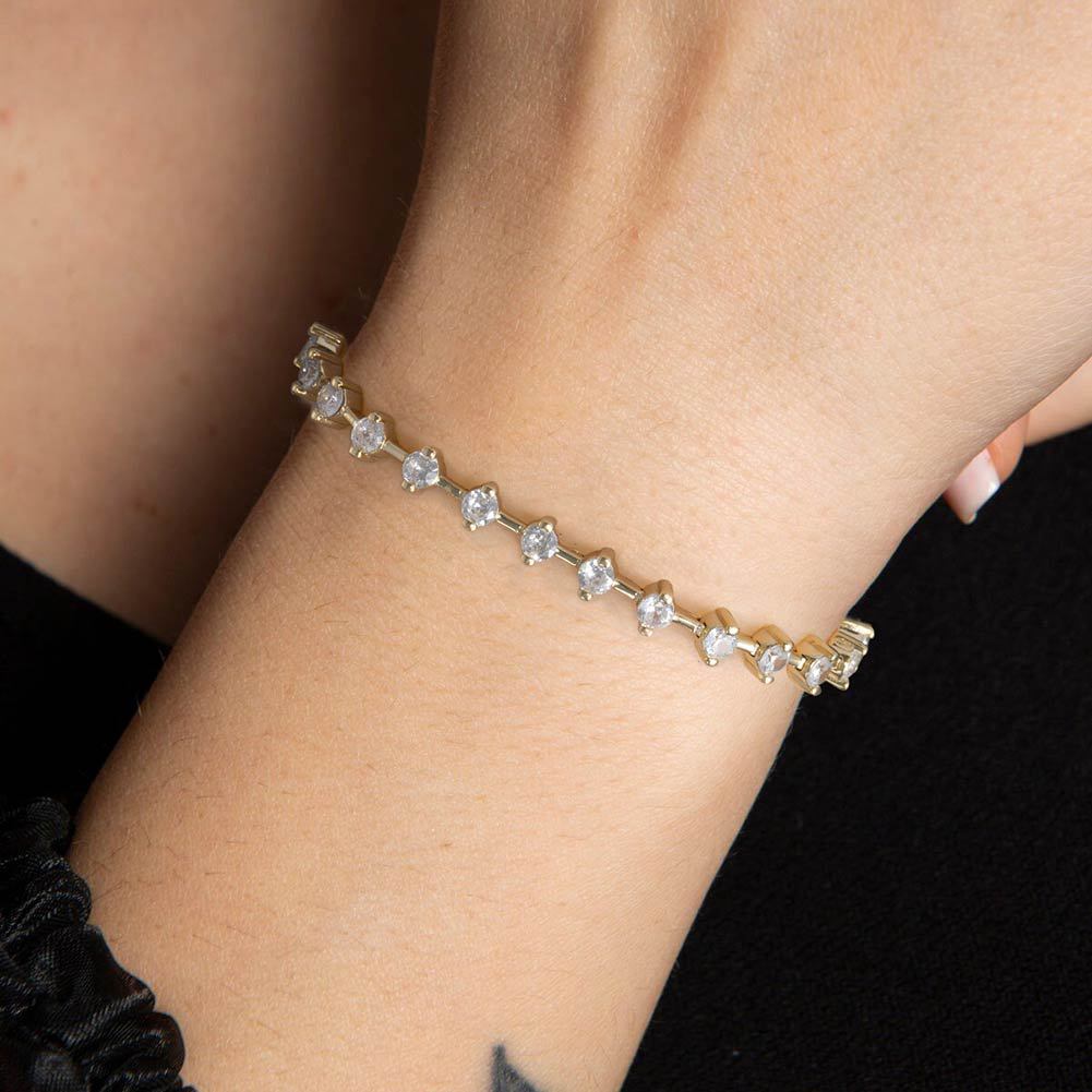Sterling Silver Two-Prong Setting Tennis Bracelet