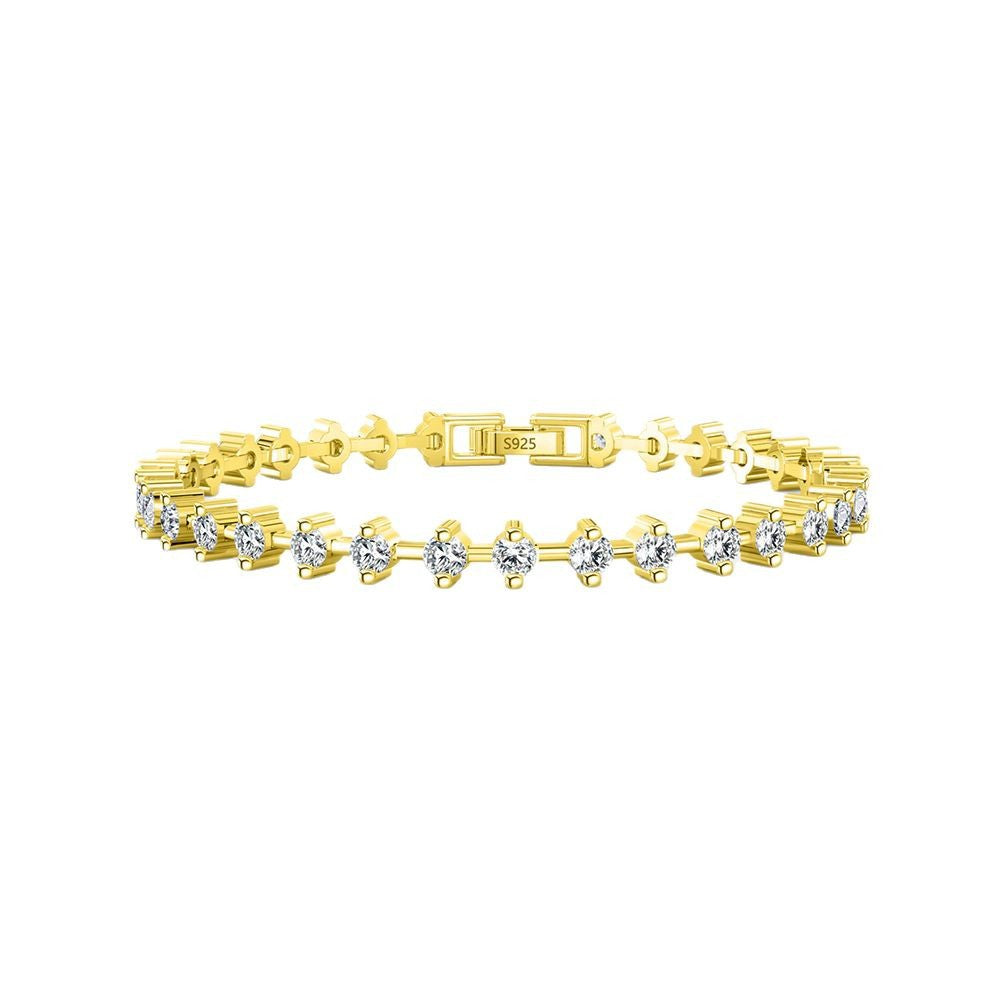 Sterling Silver Two-Prong Setting Tennis Bracelet