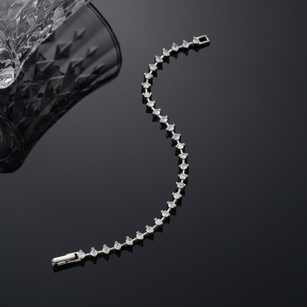 Sterling Silver Two-Prong Setting Tennis Bracelet
