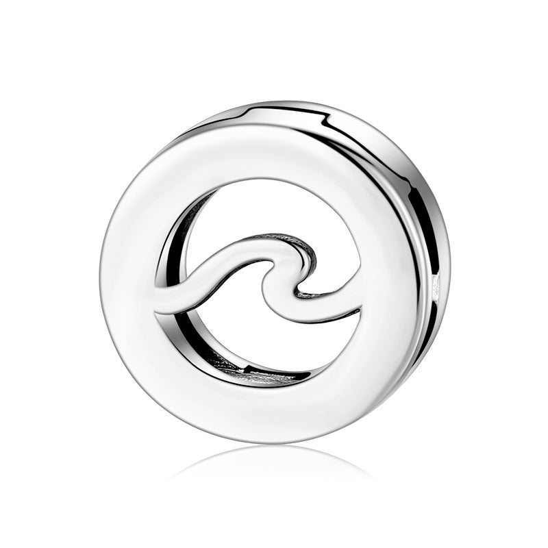 A sterling silver wave design charm