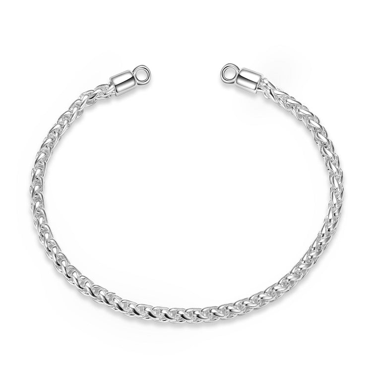 A sterling silver no clasp wheat chain bracelet, DIY charms bracelets.