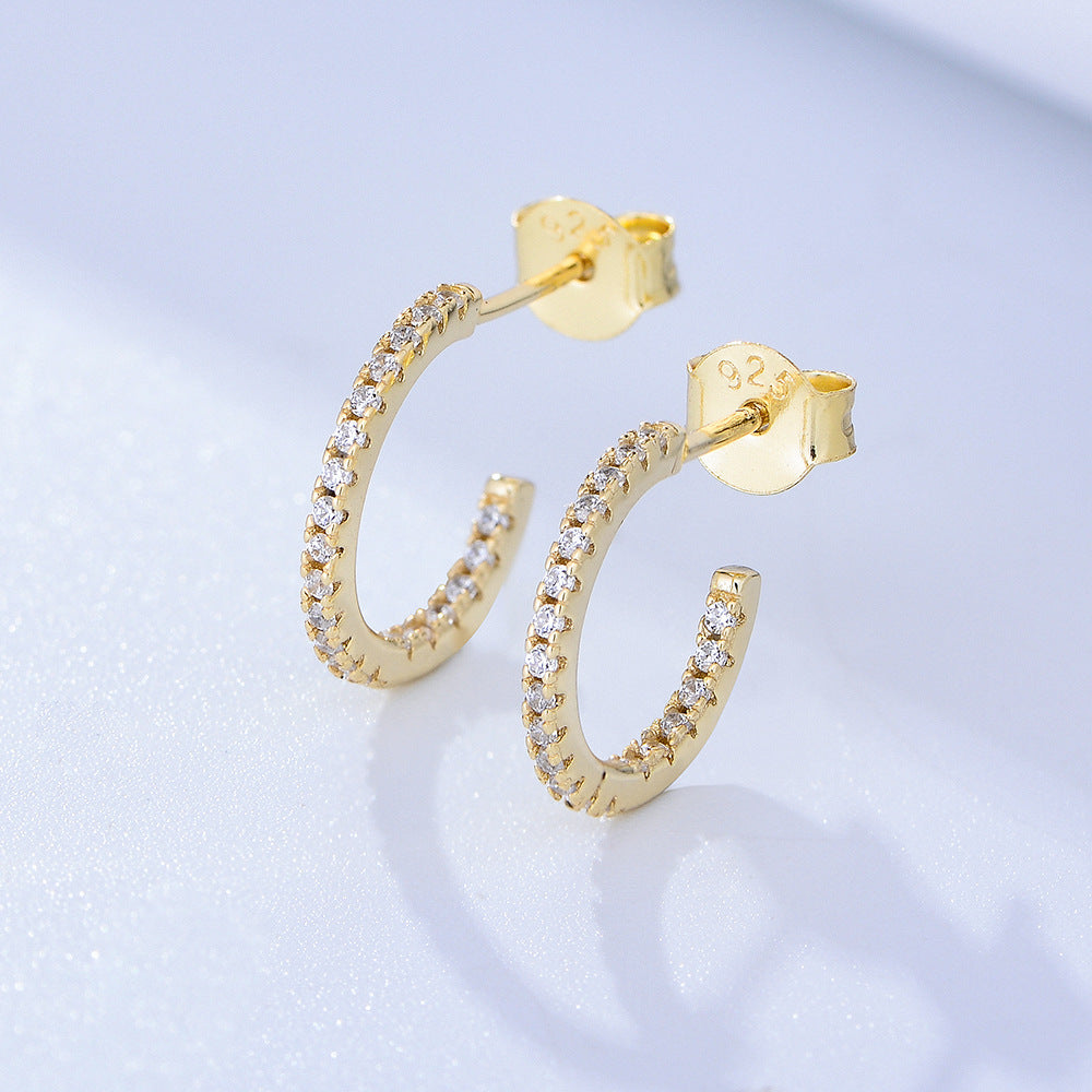 Sterling Silver Colored Gemstone Hoop Earrings