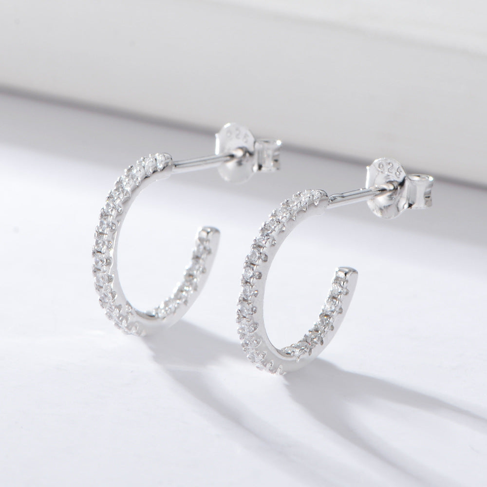 Sterling Silver Colored Gemstone Hoop Earrings