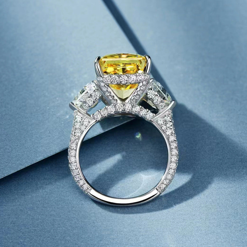 Sterling Silver Yellow Gemstone Ring