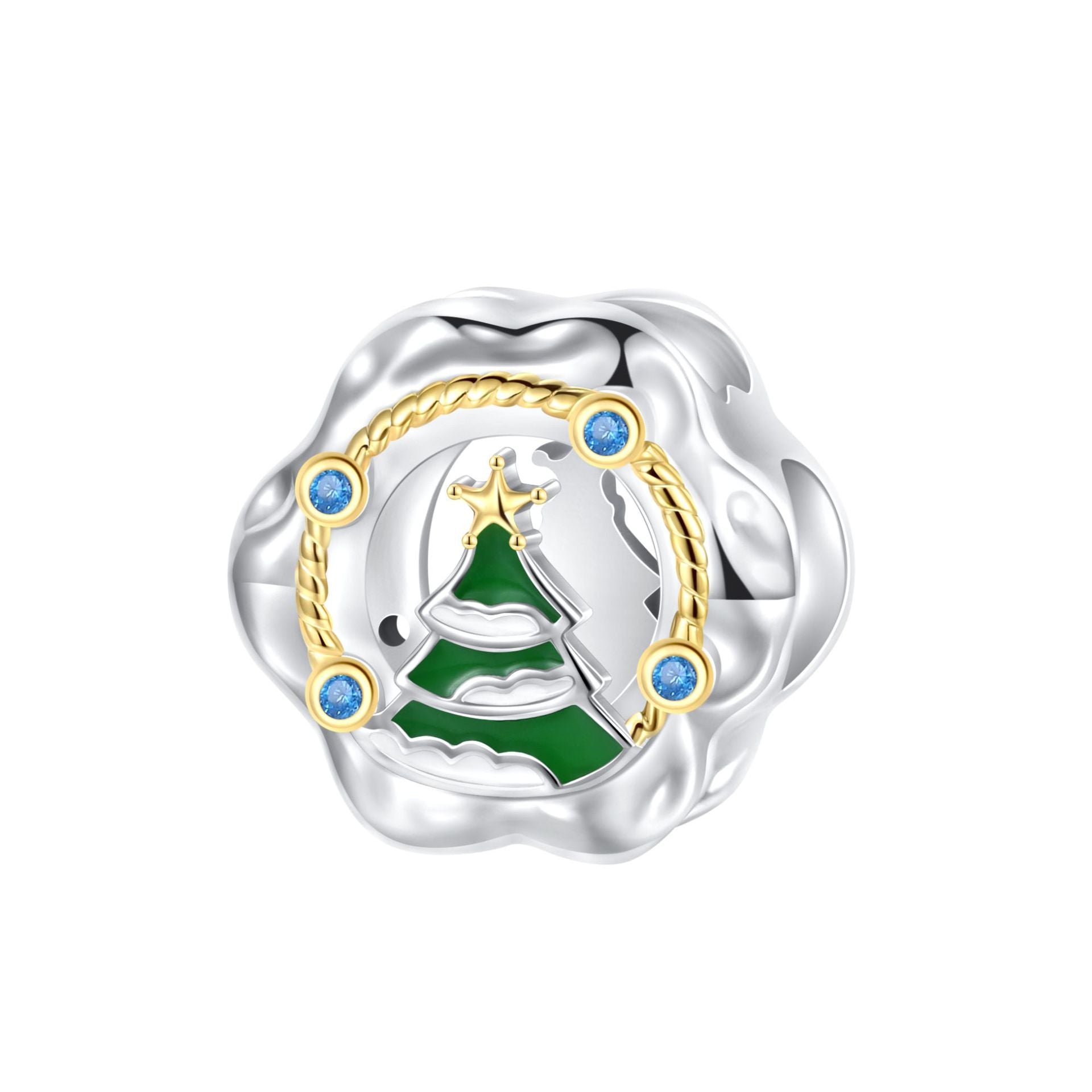 Sterling Silver Christmas Colorful Gemstone Charms