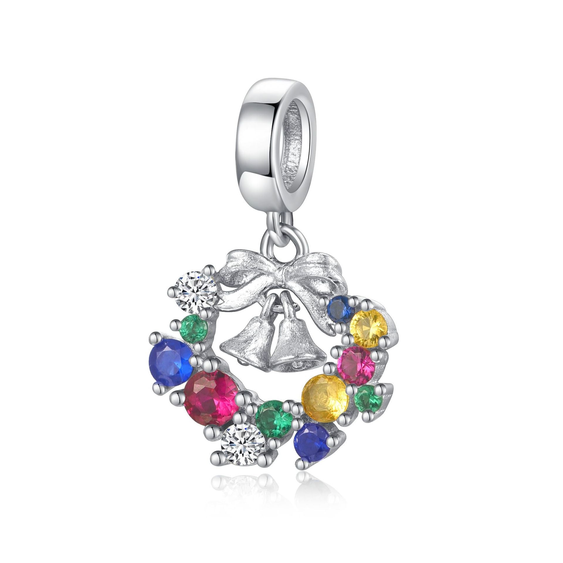 Sterling Silver Christmas Colorful Gemstone Charms