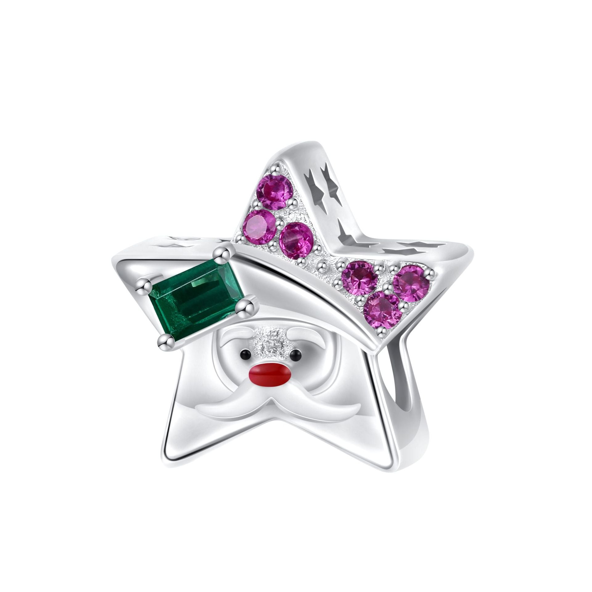 Sterling Silver Christmas Colorful Gemstone Charms