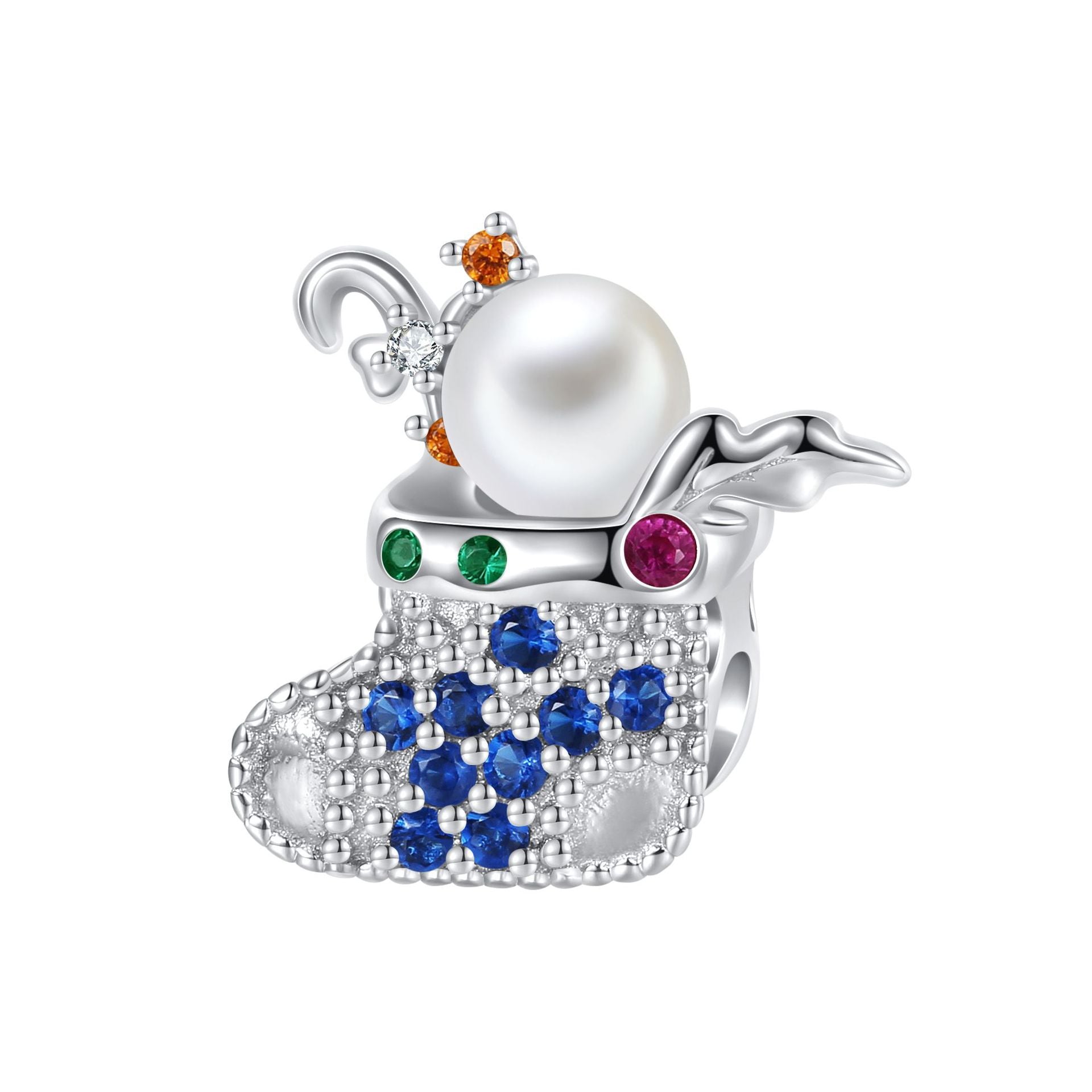 Sterling Silver Christmas Colorful Gemstone Charms