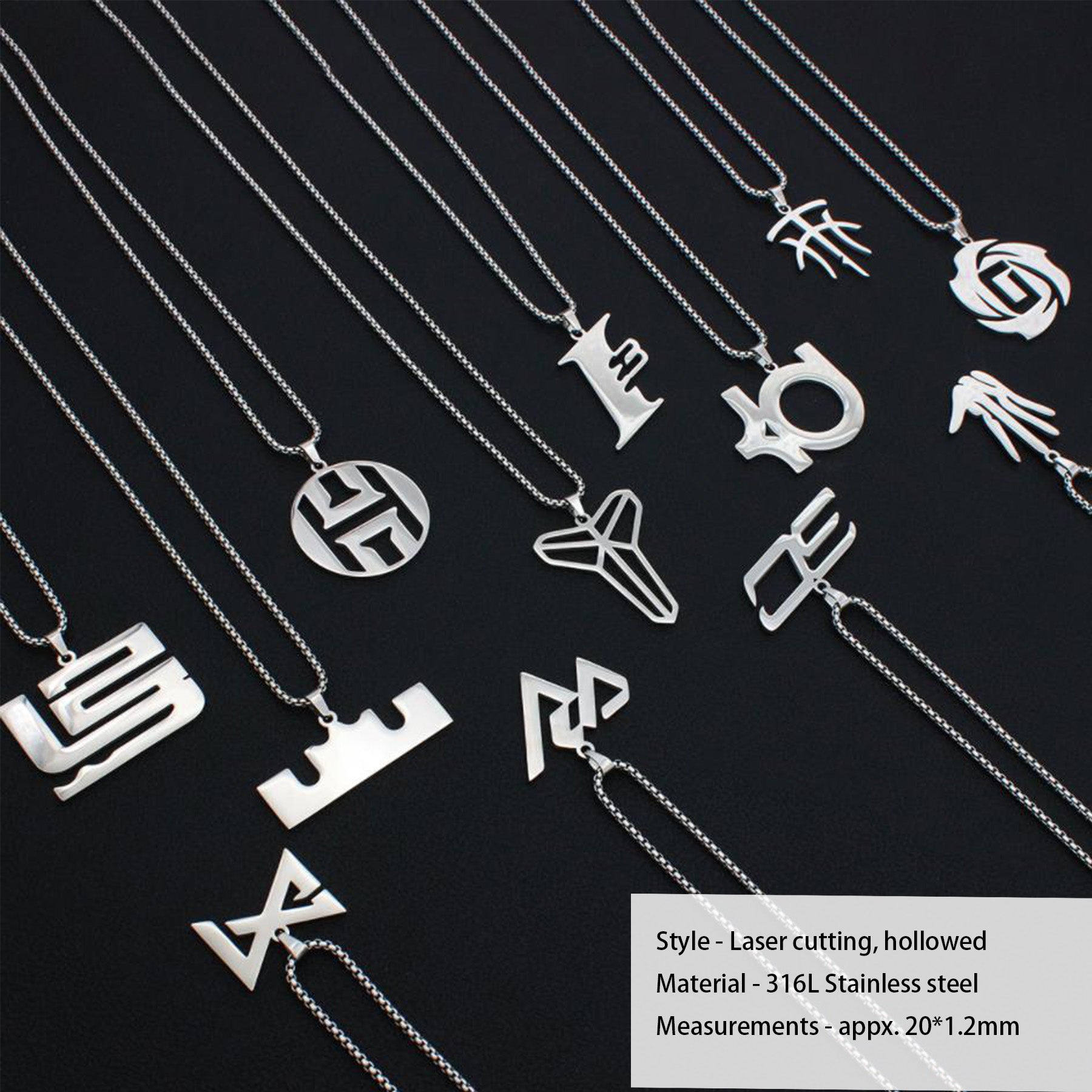 Custom Design Laser-Cut Stainless Steel Necklace