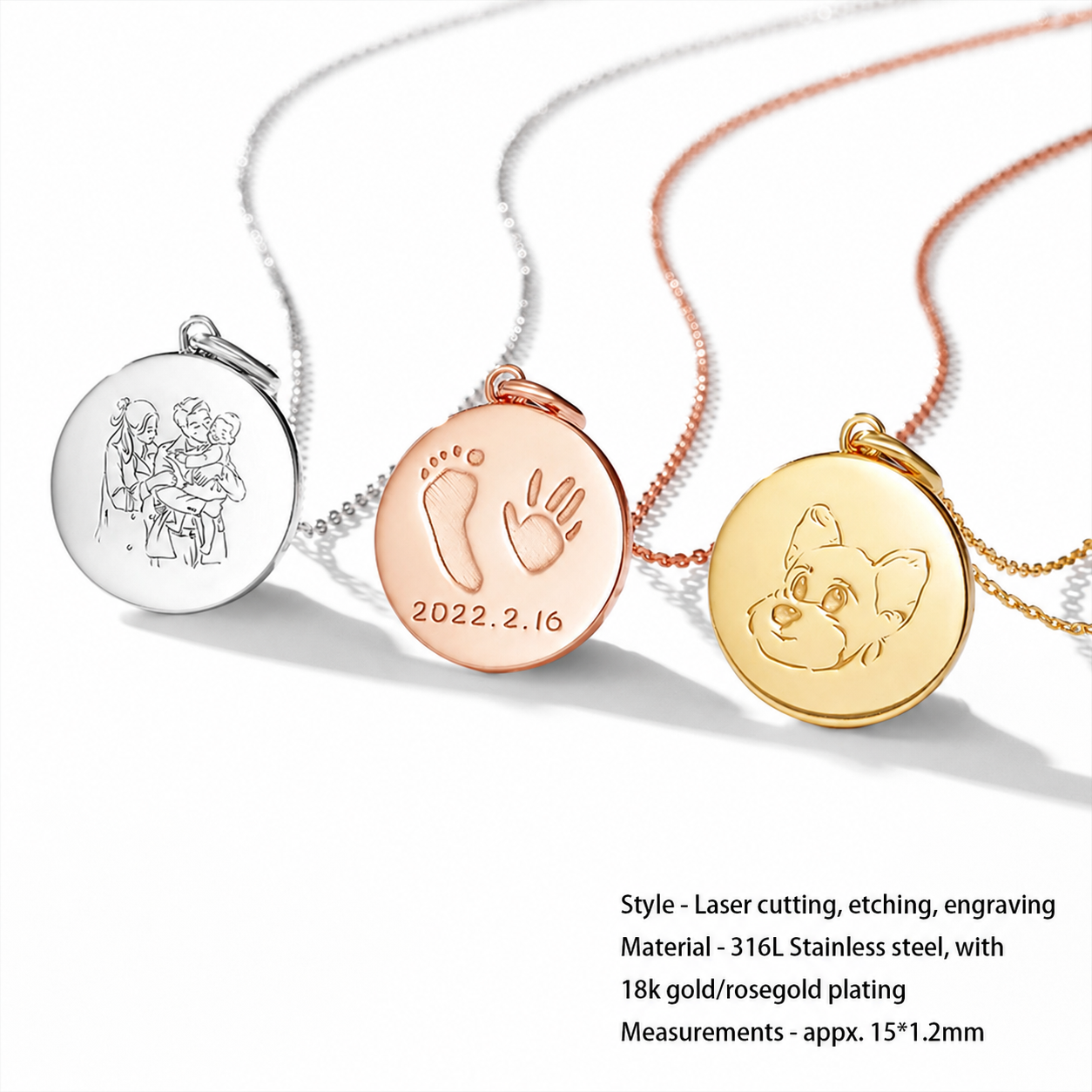 Custom Design Laser-Cut Stainless Steel Necklace