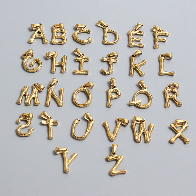 Custom Stainless Steel Alphabet Charms A-M