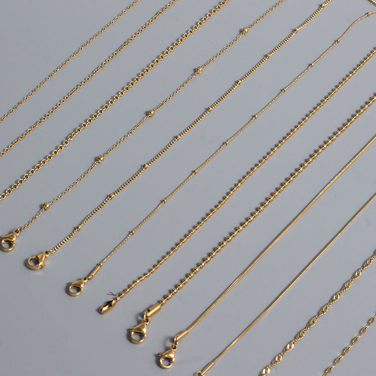 Stainless Steel Chain Necklace Gold