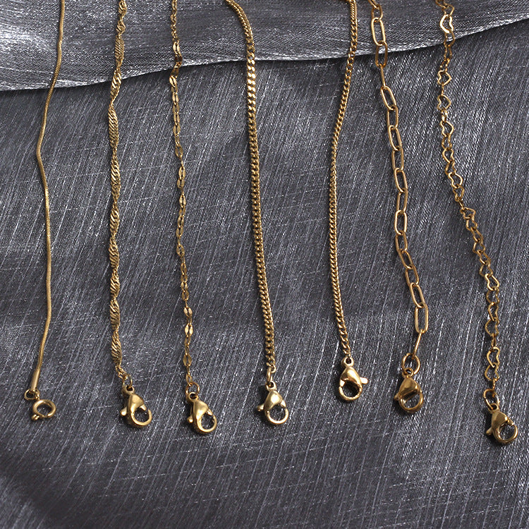 Stainless Steel Chain Necklace Gold