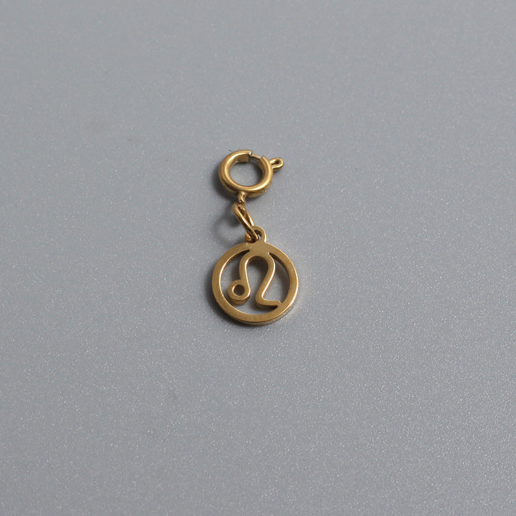 Titanium Stainless Steel Charm Zodiac Sign Gold
