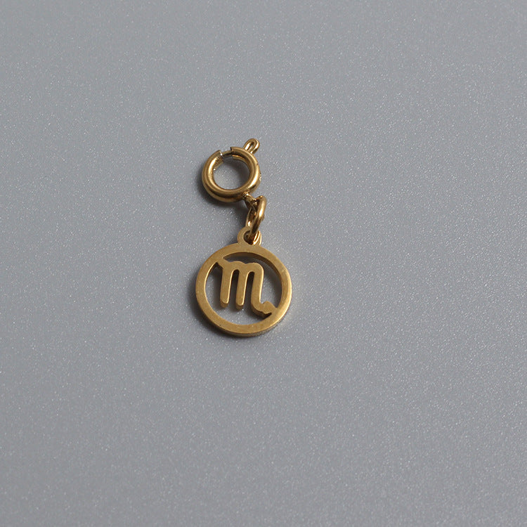 Titanium Stainless Steel Charm Zodiac Sign Gold