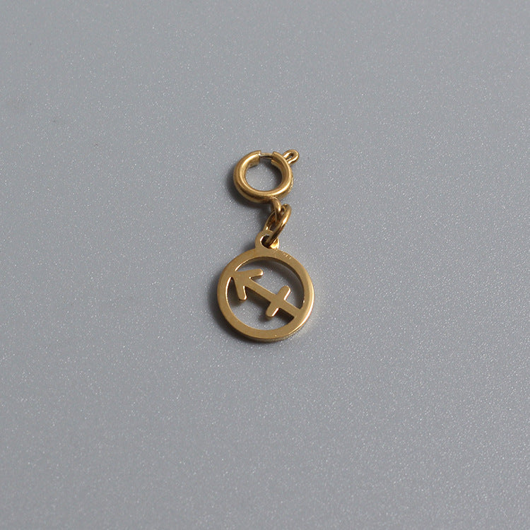 Titanium Stainless Steel Charm Zodiac Sign Gold