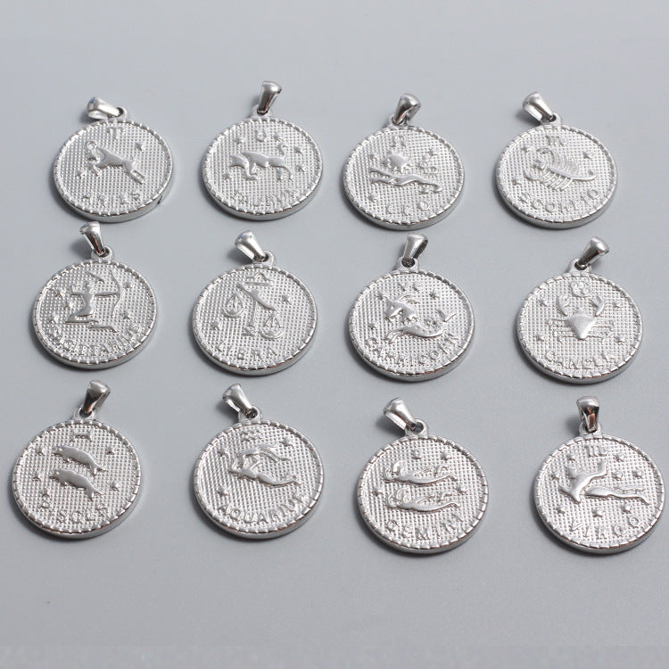 Stainless Steel Zodiac Charms Gold Silver