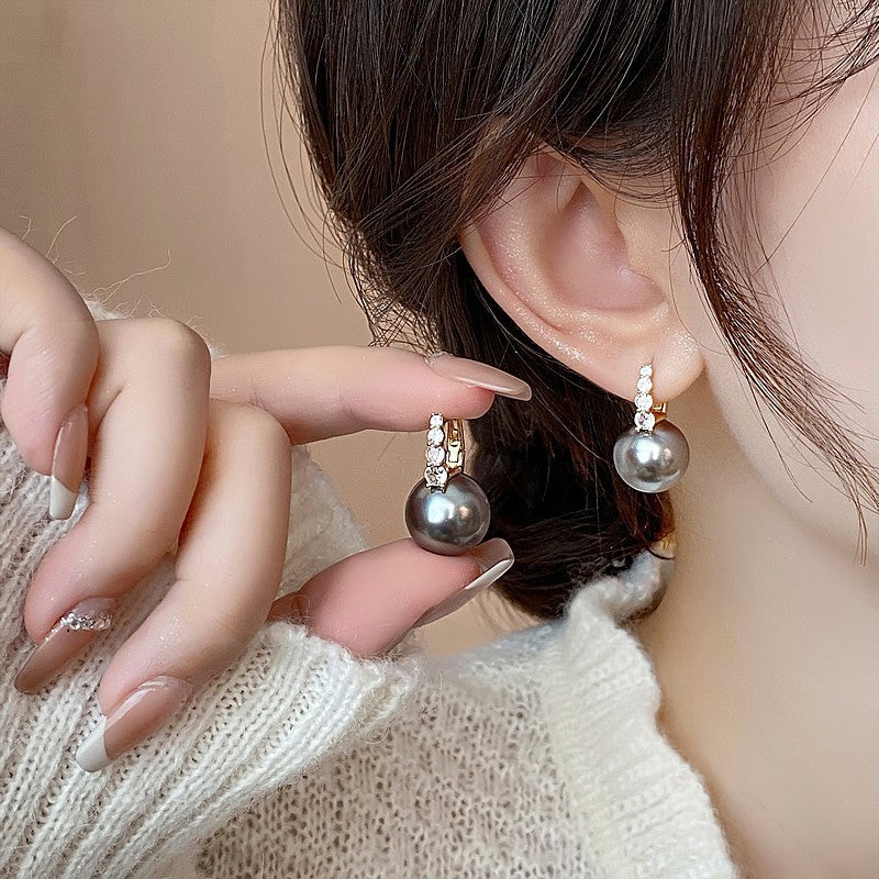 Akoya Colored Pearl Huggie Earrings