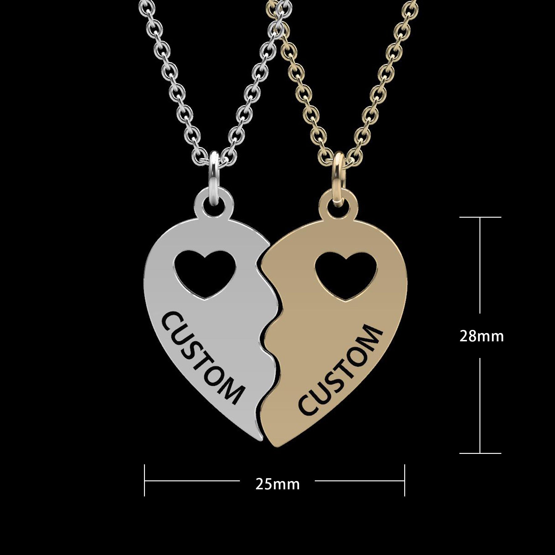 Custom Design Best Friends Necklace Stainless Steel Gold Plated