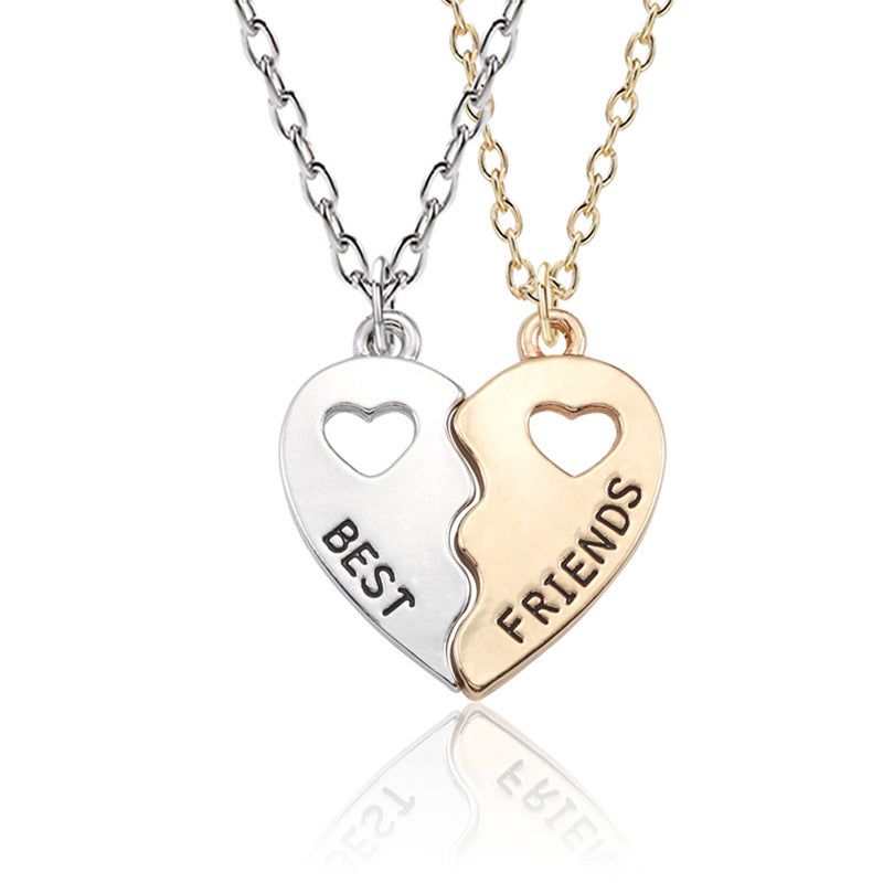 Custom Design Best Friends Necklace Stainless Steel Gold Plated