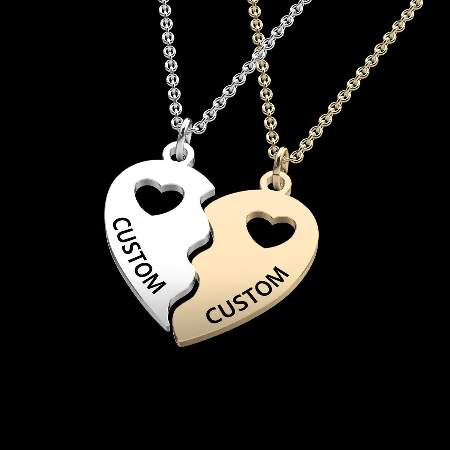 Custom Design Best Friends Necklace Stainless Steel Gold Plated