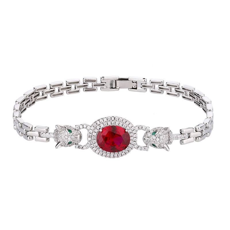 Cheetah Colored Gemstone Watch Strap Bracelet