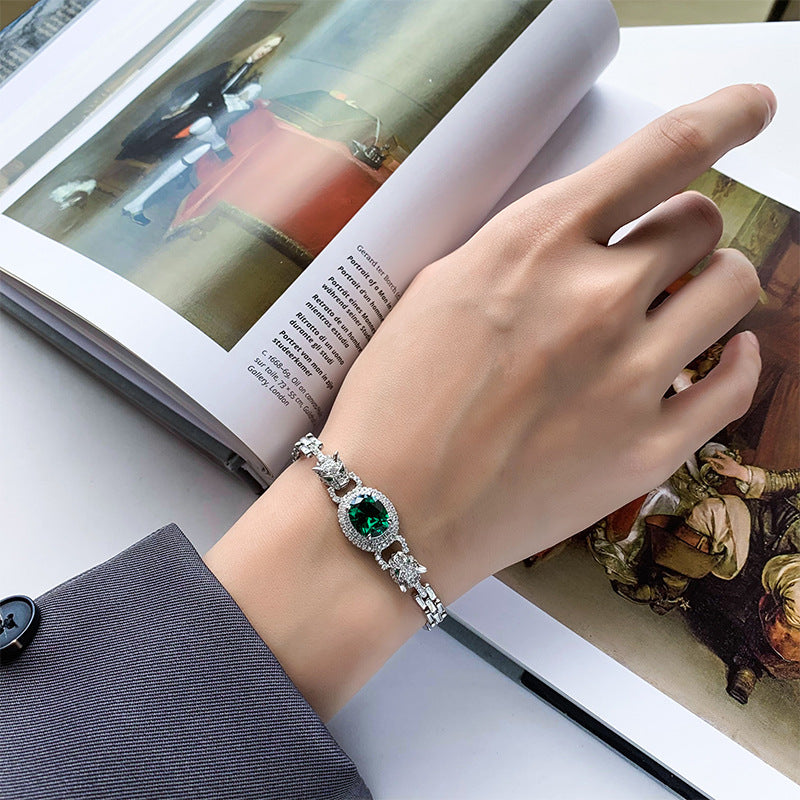 Cheetah Colored Gemstone Watch Strap Bracelet