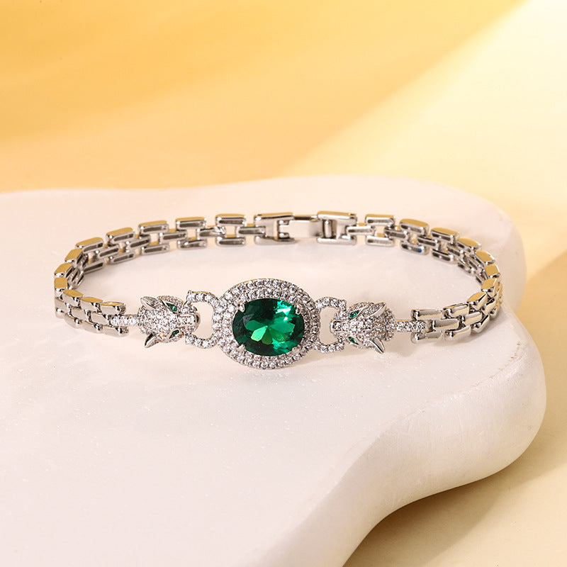 Cheetah Colored Gemstone Watch Strap Bracelet