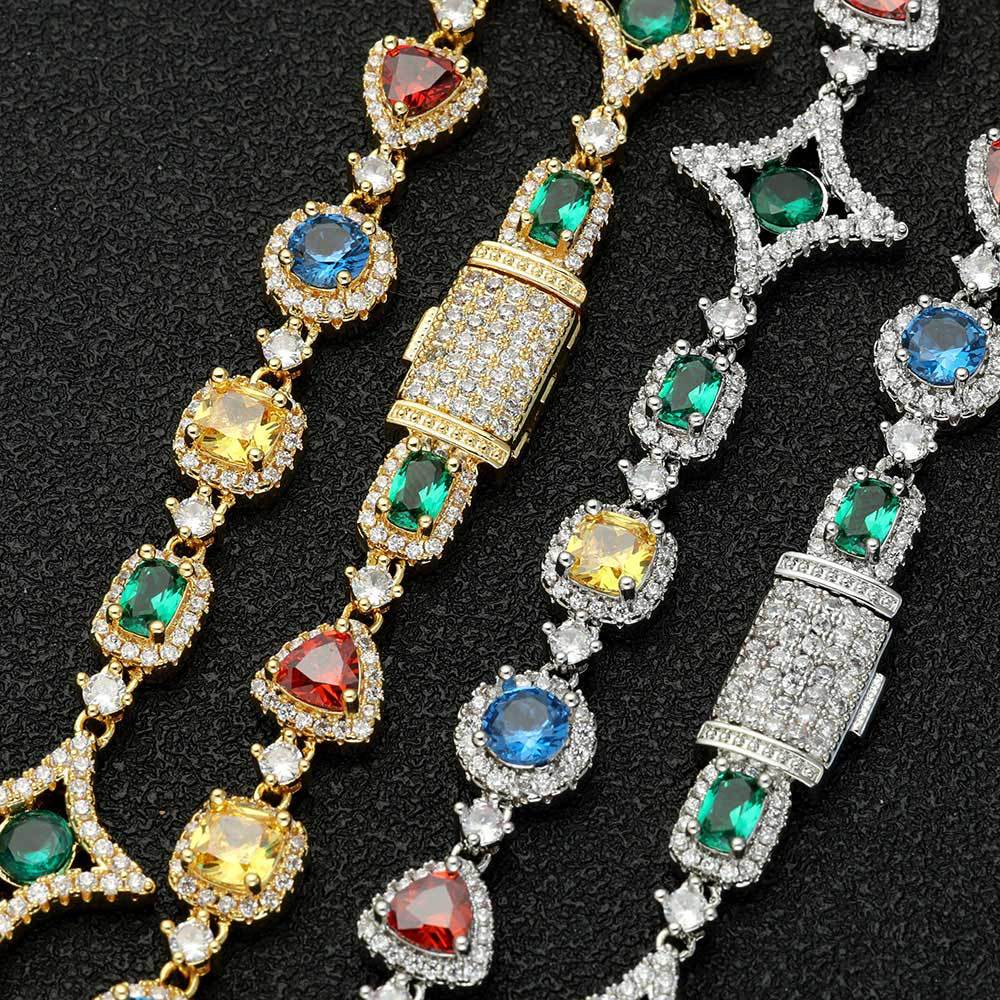 Multi Colored Gemstone Halo Motif Necklace North Star (Copy)