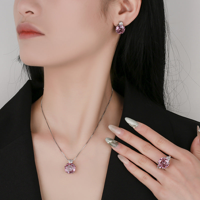 Rose-Cut Gemstone Cocktail Jewelry Set