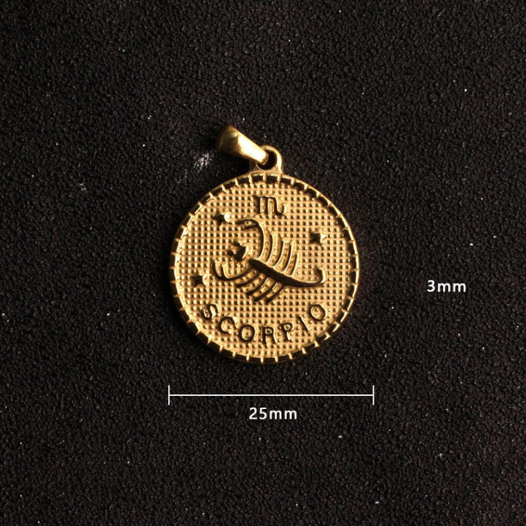 Custom Stainless Steel Zodiac Charms Gold Silver