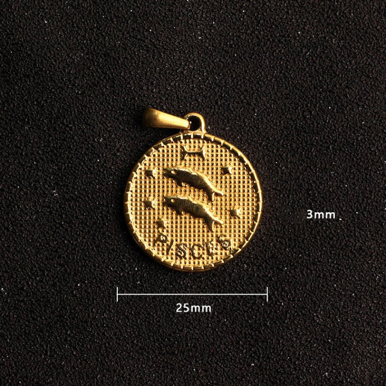 Custom Stainless Steel Zodiac Charms Gold Silver