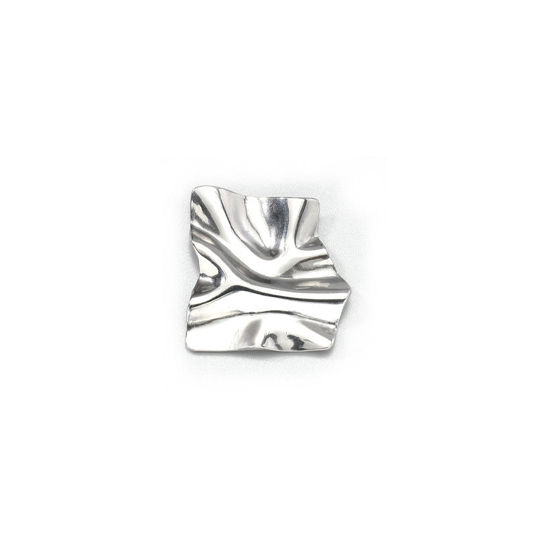 Stainless Steel Fold Texture Earrings