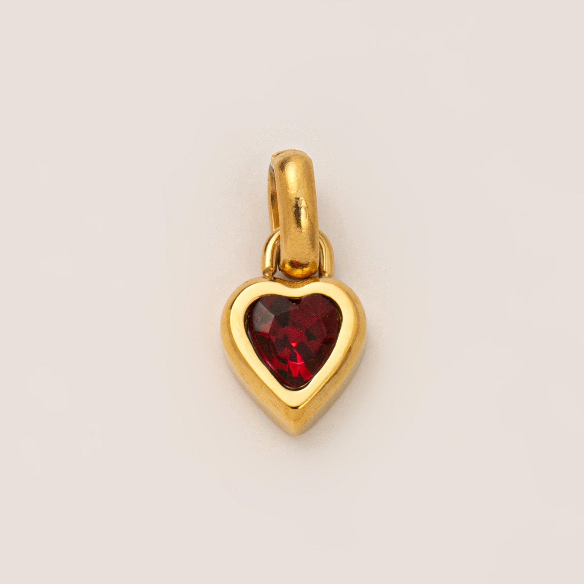 Stainless Steel Heart Birthstone Charm