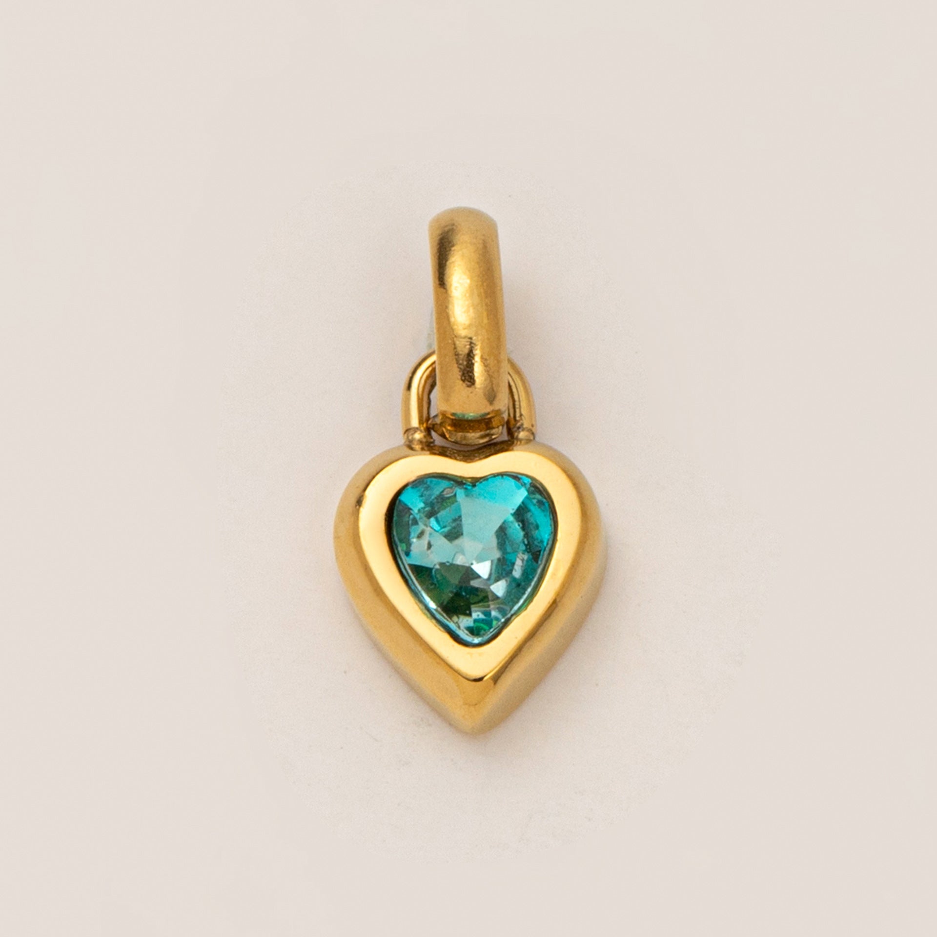 Stainless Steel Heart Birthstone Charm