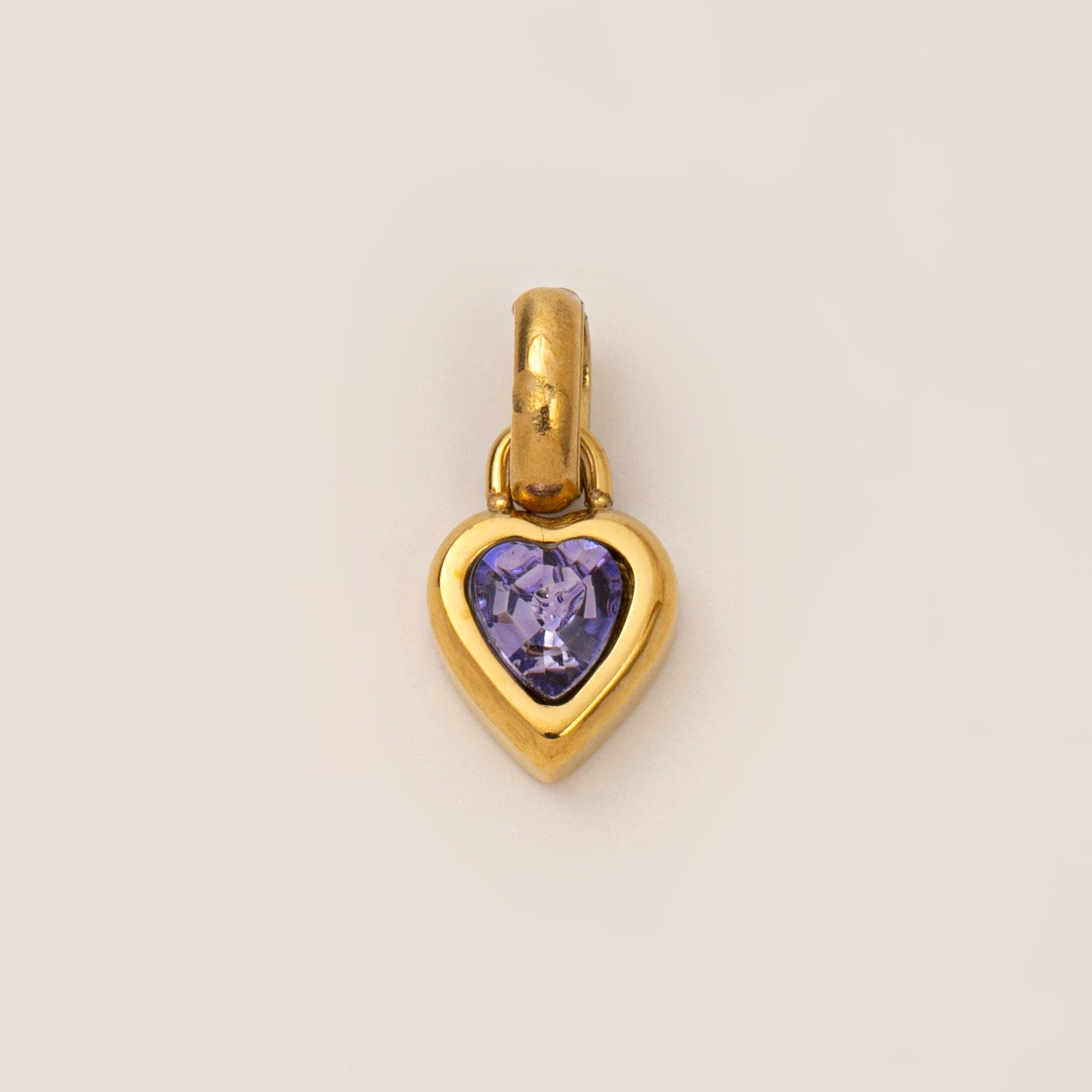 Stainless Steel Heart Birthstone Charm
