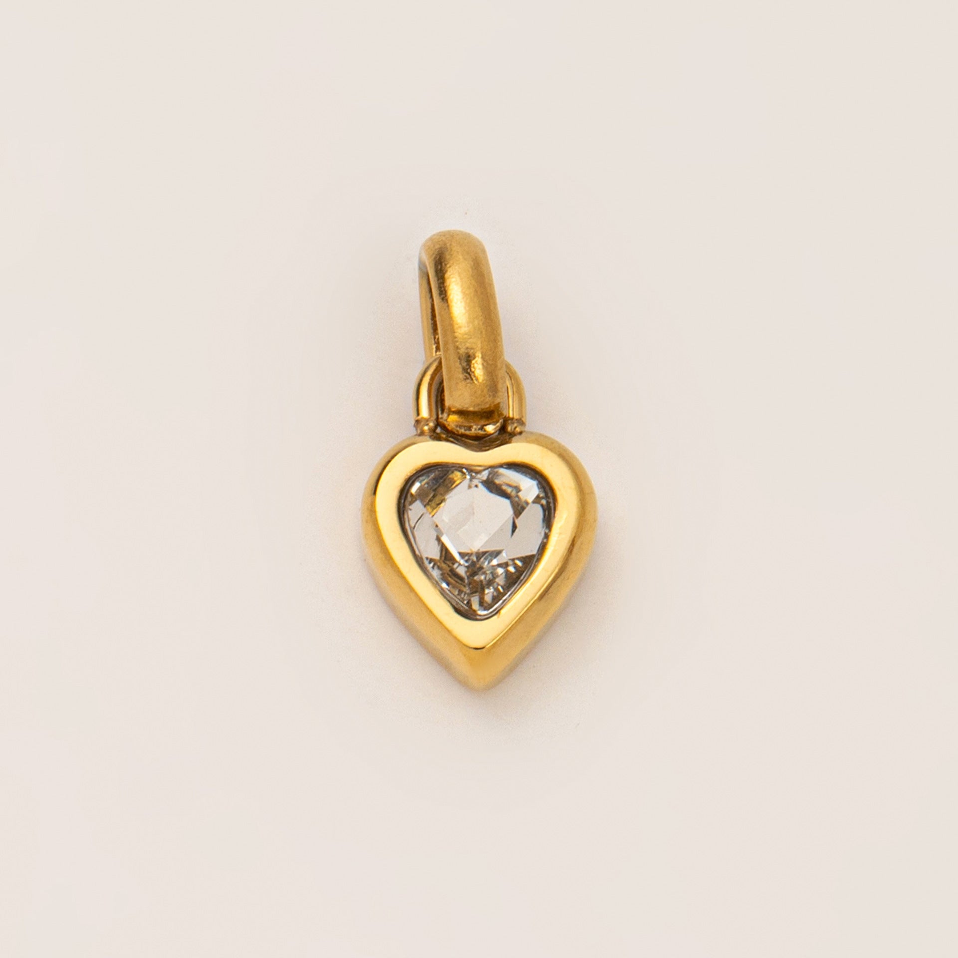 Stainless Steel Heart Birthstone Charm