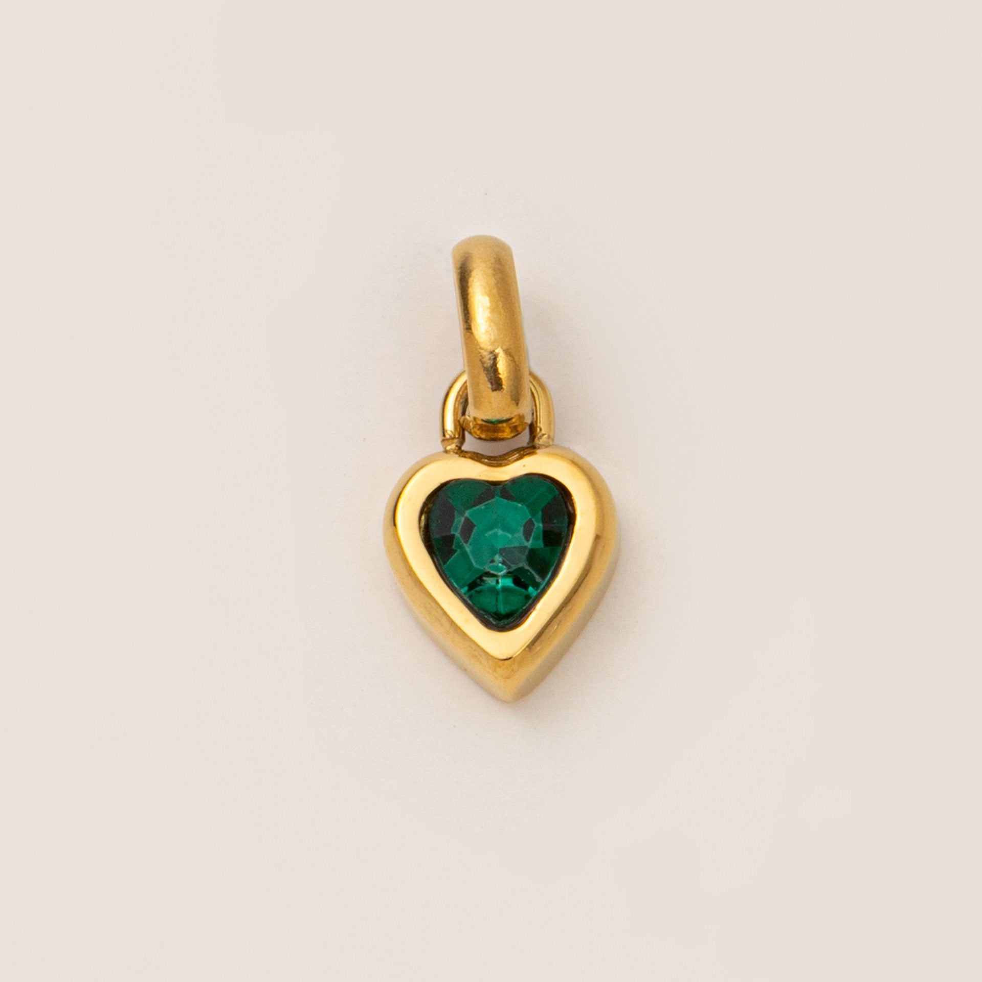 Stainless Steel Heart Birthstone Charm