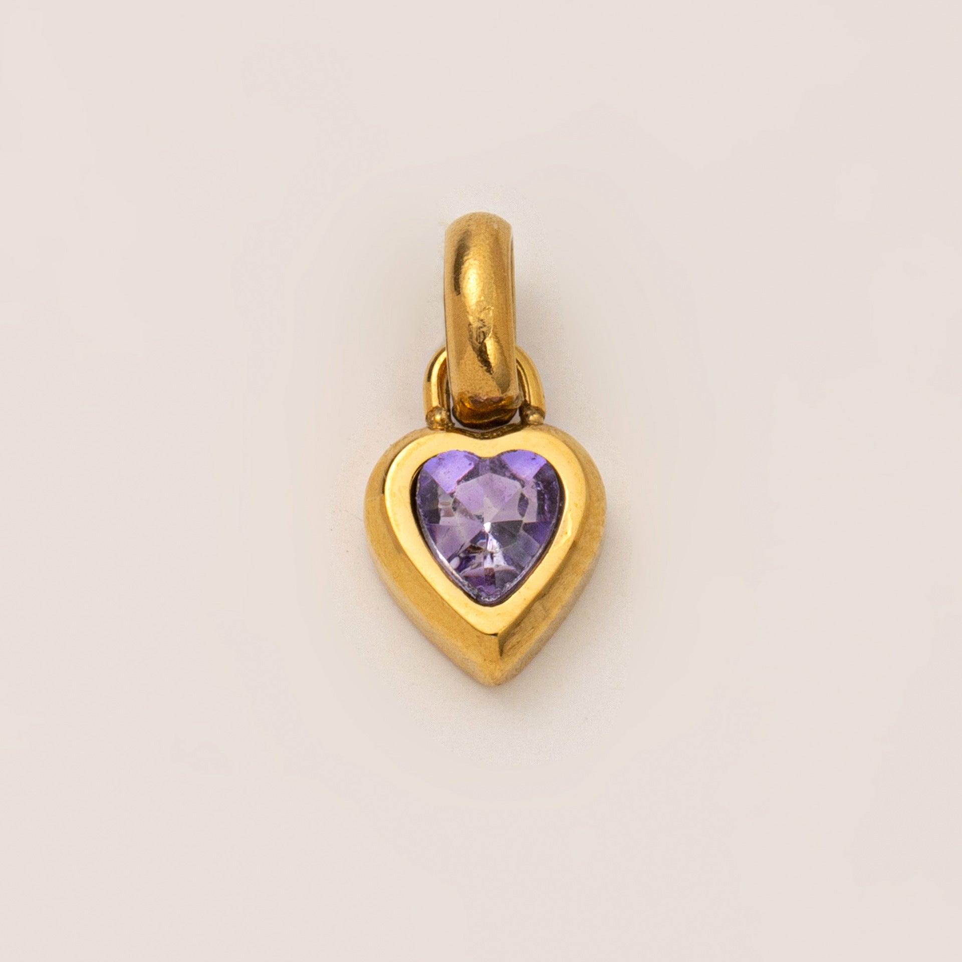 Stainless Steel Heart Birthstone Charm