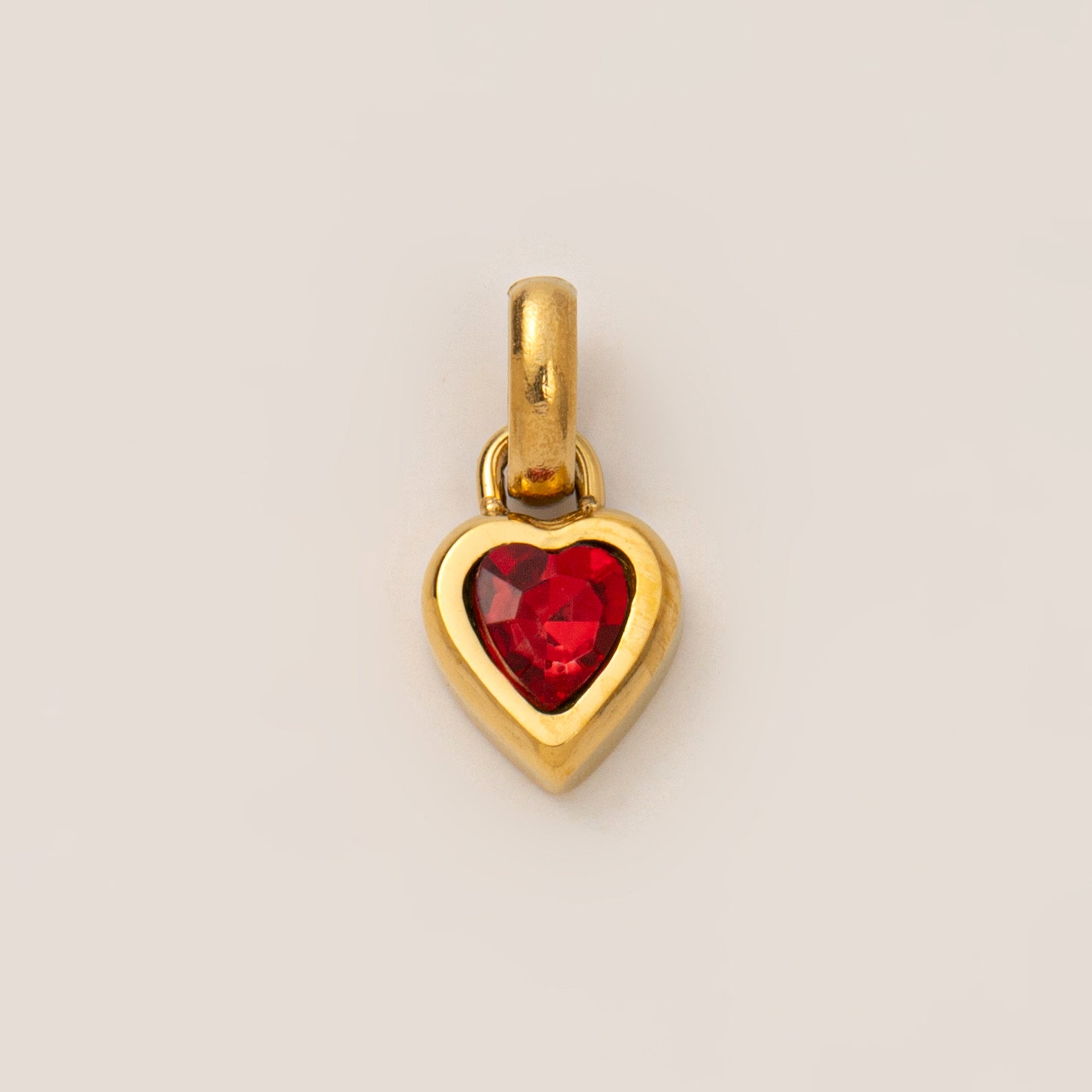 Stainless Steel Heart Birthstone Charm