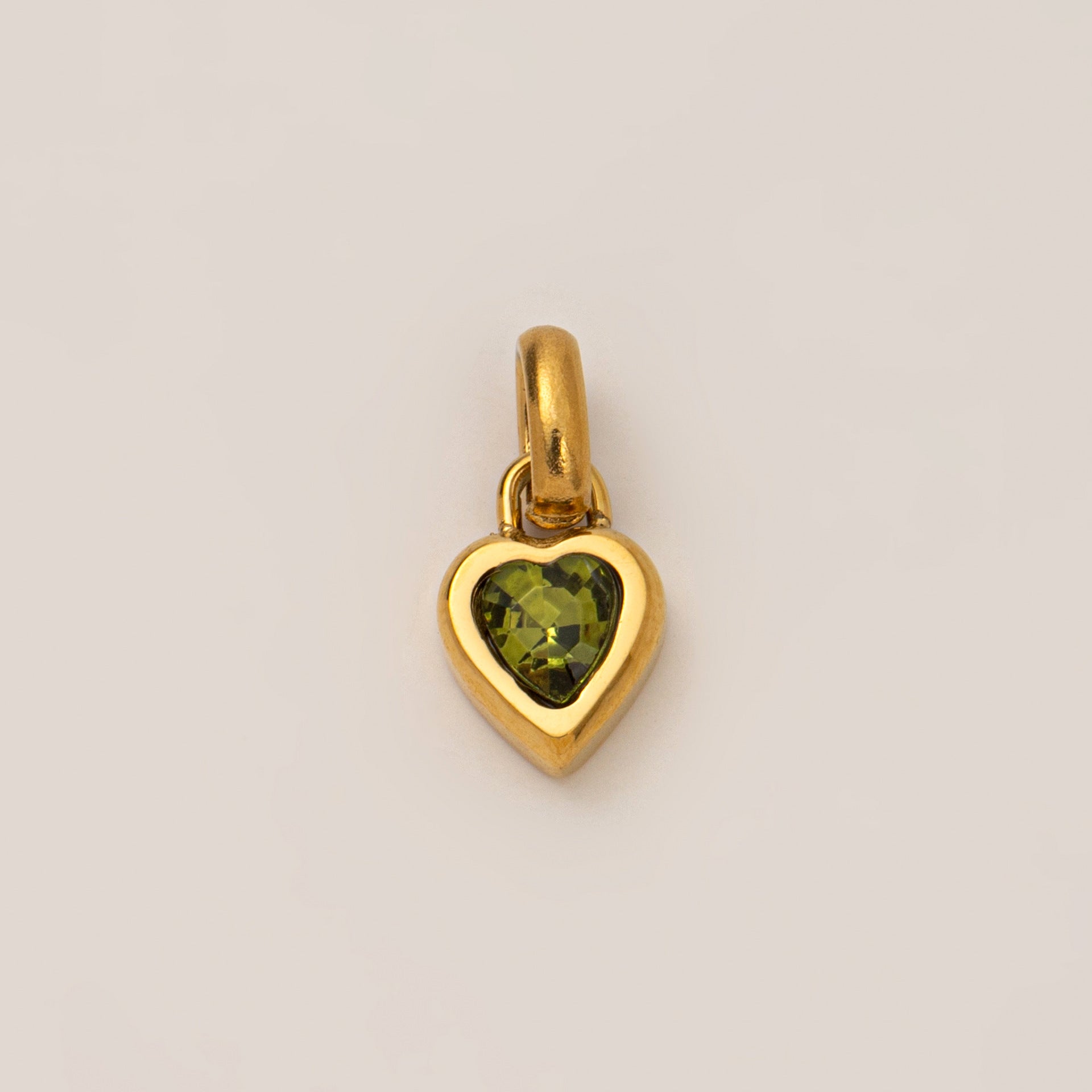 Stainless Steel Heart Birthstone Charm
