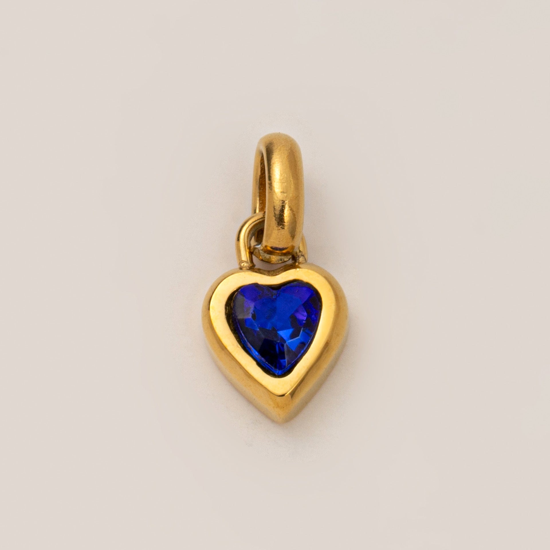 Stainless Steel Heart Birthstone Charm