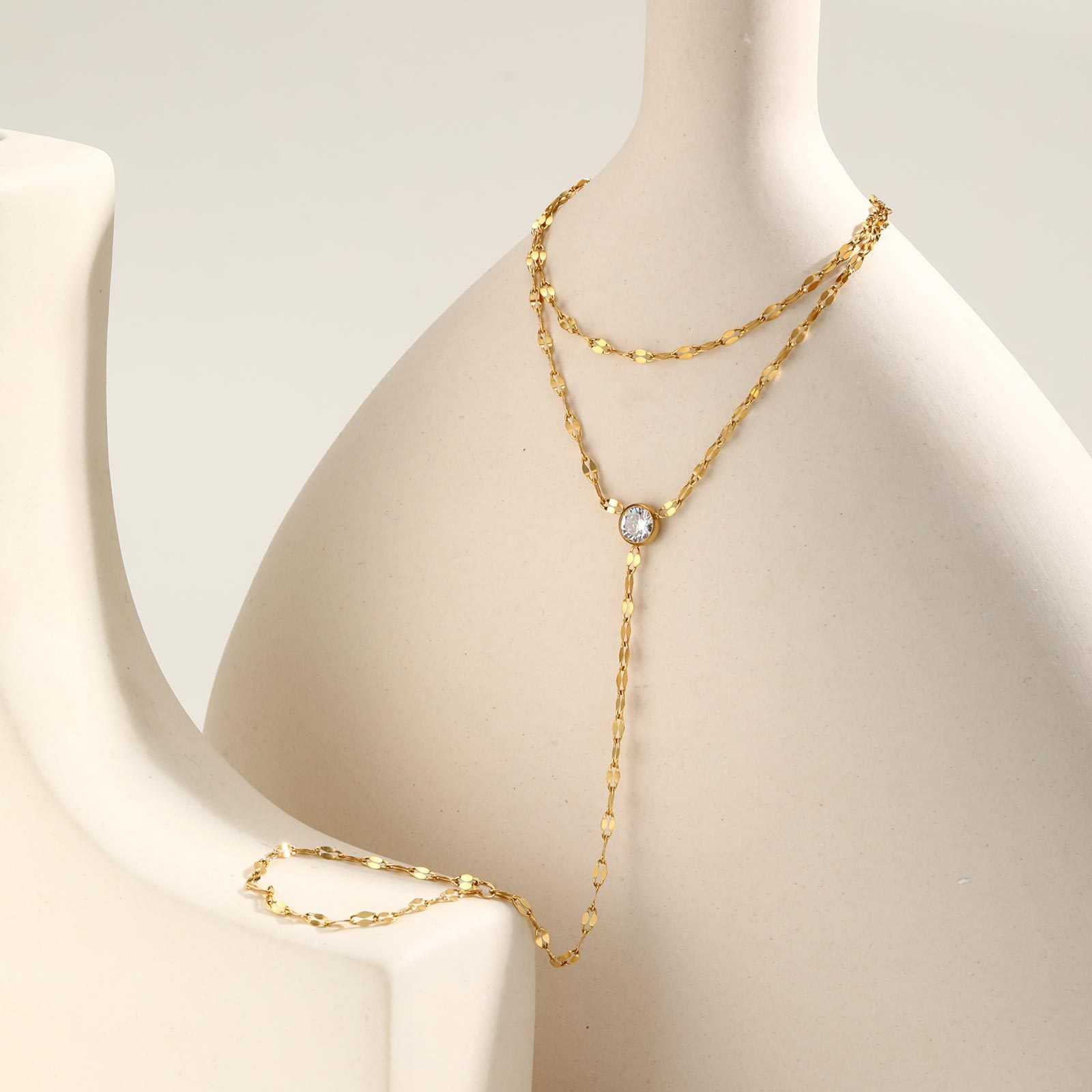 Stainless Steel Lip Link Hand Chain Bracelet