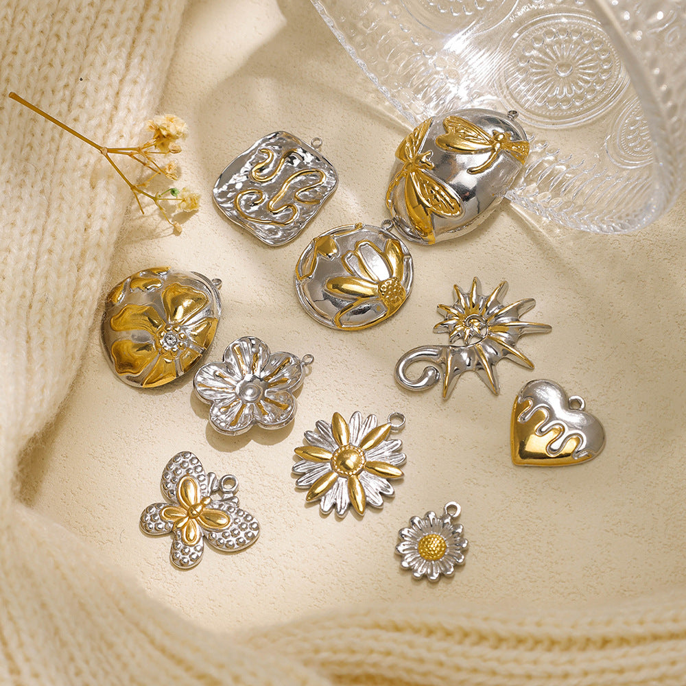 Stainless Steel Silver-Gold Charm