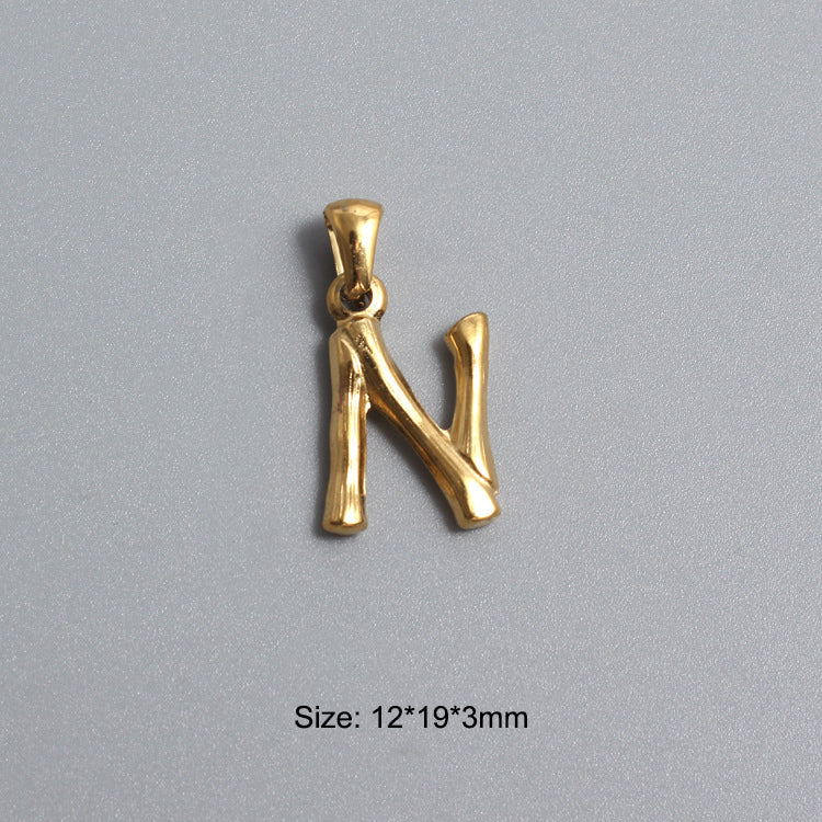 Stainless Steel Alphabet Charms N-Z