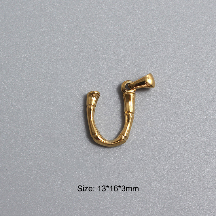 Stainless Steel Alphabet Charms N-Z