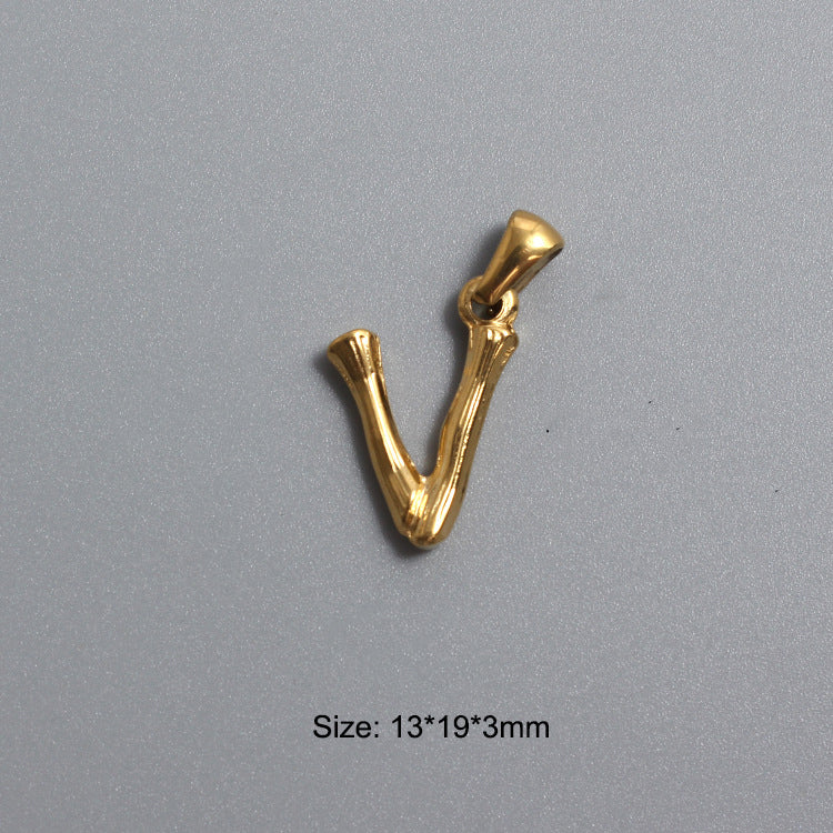 Stainless Steel Alphabet Charms N-Z